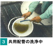 3.共用配管の洗浄中
